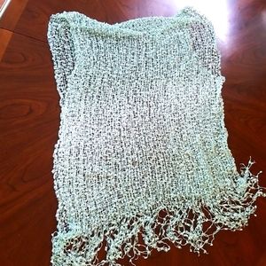 Seafoam and white shawl/scarf